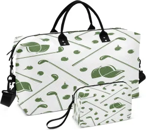 Exnundod Travel Duffel Bags Golf Shaft Ball Pattern Sports Gym Bag Weekender Carry On Tote Overnight Luggage Bags for Women and Men