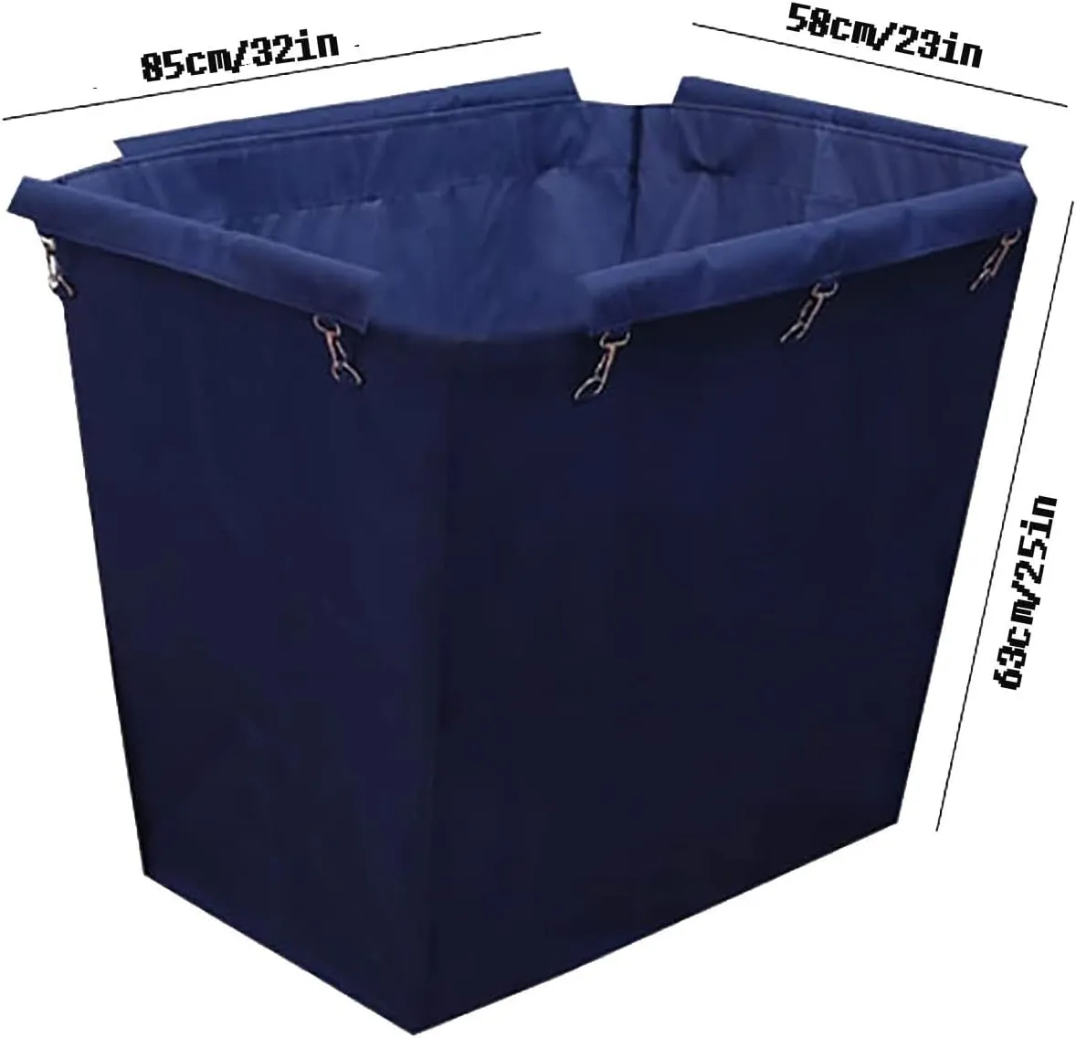 Extra Large Laundry Hamper Liner Replacement Bags - Commercial Laundry Cart Bag Oxford Cloth Metal Iron Hook Machine Washable, Hotel Room Work Trolley Replacement Cloth Bag(A,Plastic Lock)