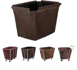 Extra Large Laundry Hamper Liner Replacement Bags - Commercial Laundry Cart Bag Oxford Cloth Metal Iron Hook Machine Washable, Hotel Room Work Trolley Replacement Cloth Bag(A,Plastic Lock)