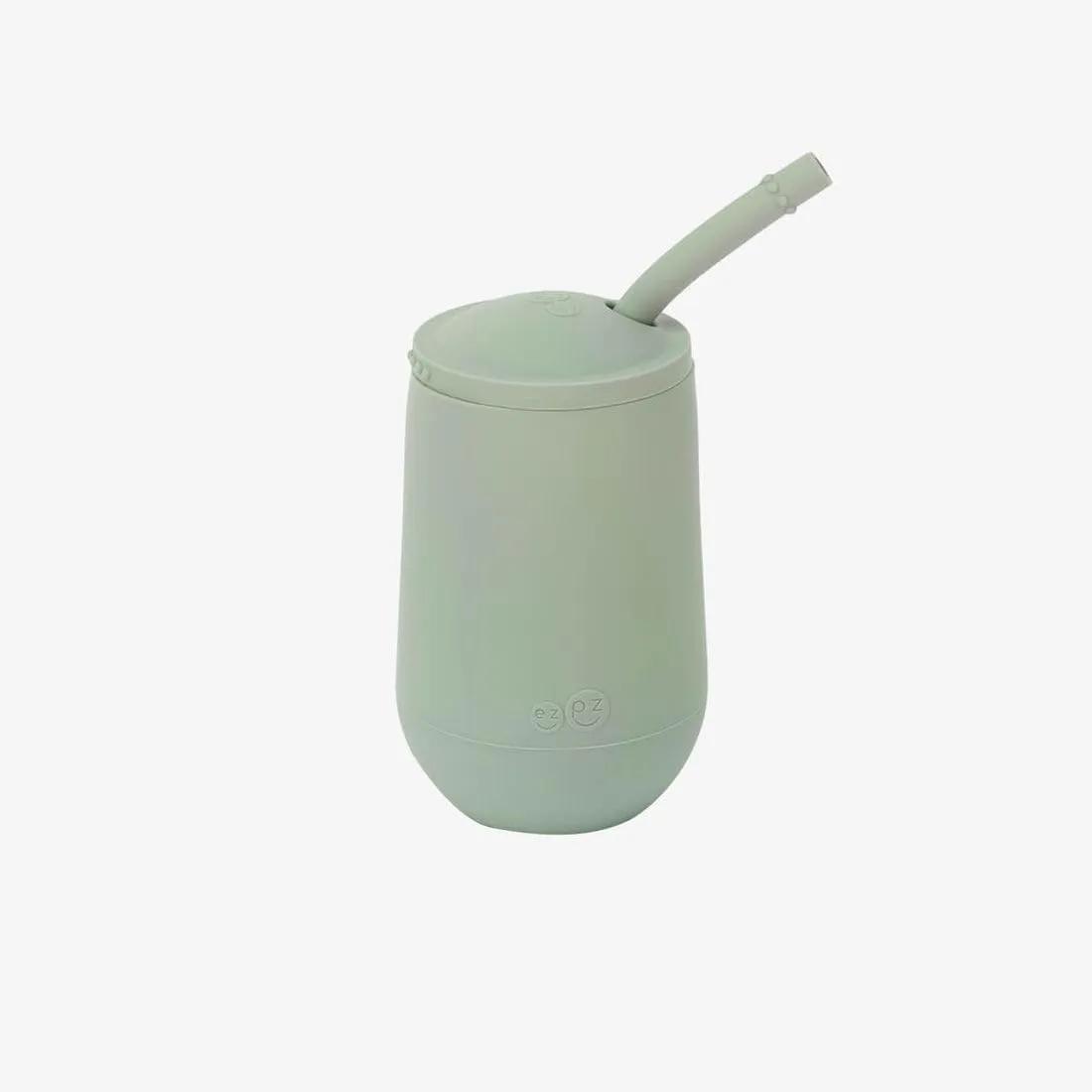 ezpz Happy Cup   Straw System - 24 months  (Sage) - 100% Silicone Cup   Straw for Older Toddler   Preschoolers