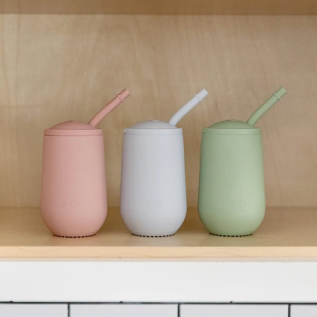 ezpz Happy Cup   Straw System - 24 months  (Sage) - 100% Silicone Cup   Straw for Older Toddler   Preschoolers