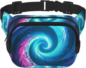 Fanny Pack For Women Men Waterproof Adjustable Belt Bags Waist Pack Fashion Crossbody Bags Floral Swirls Leaves Natural Gradient Bum Bag For Running Workout Hiking Traveling