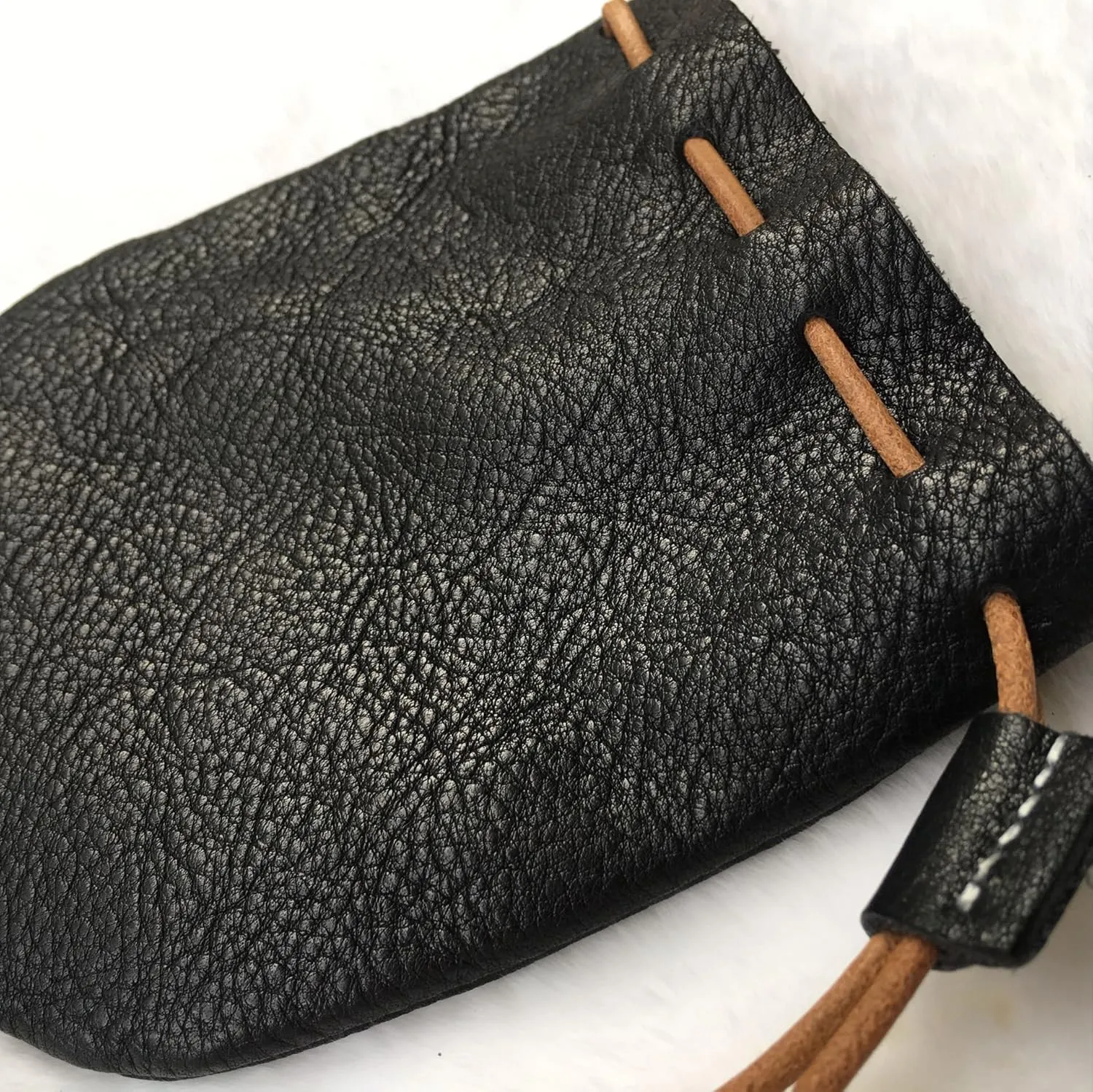 Fantastic Workmanship Genuine Leather Drawstring Coin Purse