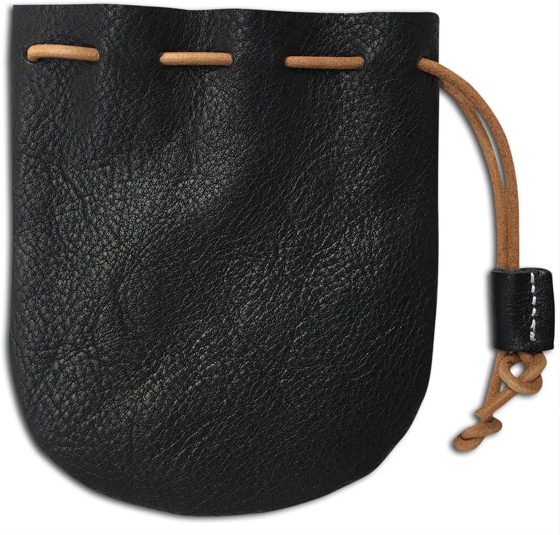 Fantastic Workmanship Genuine Leather Drawstring Coin Purse