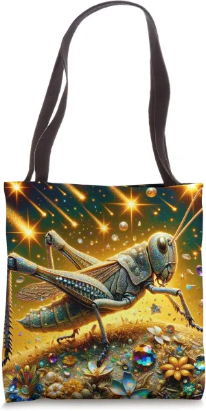 Fantasy Sequin Grasshopper Stars Tote Bag