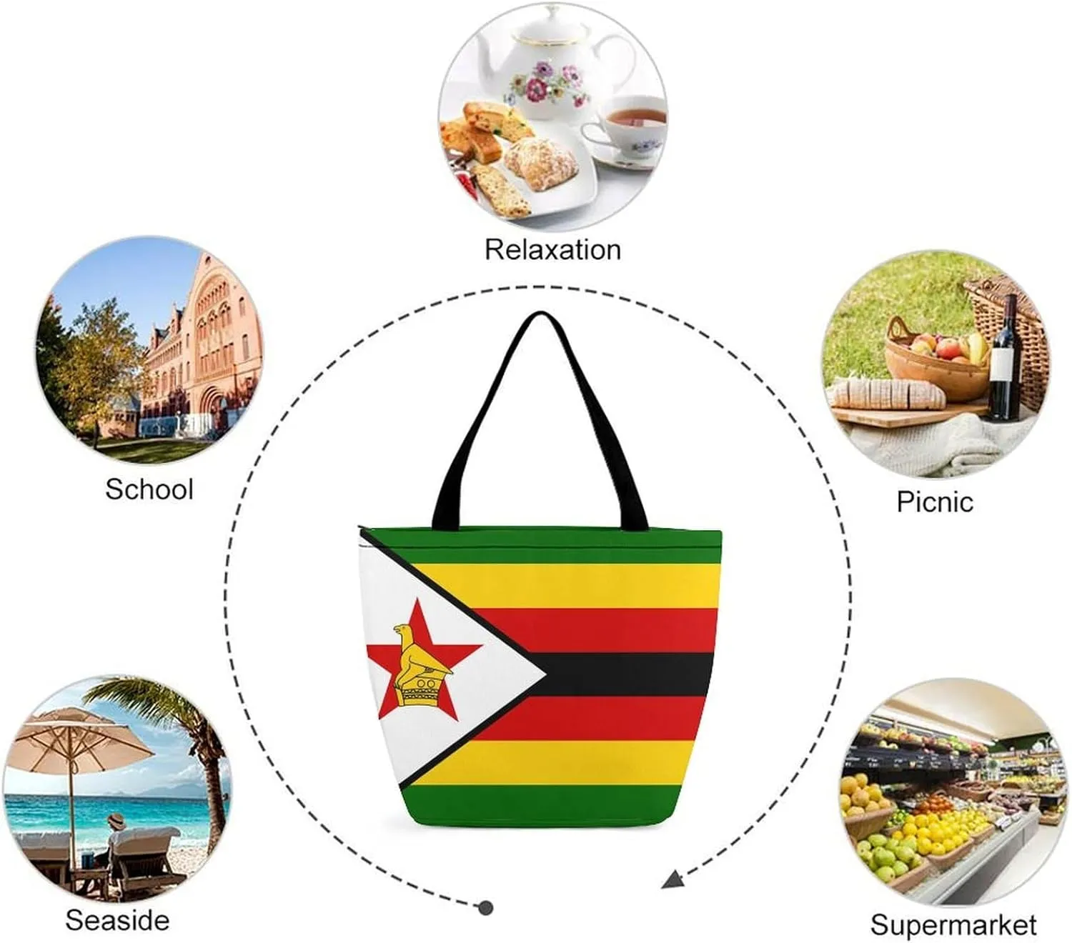 Fashion Congo Flag Women's Spacious Hobo Bag Ideal for Daily Use and Gym Outings