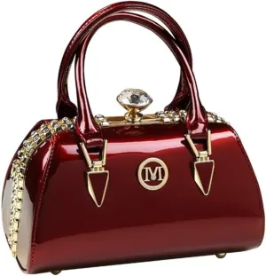 Fashion Rhinestone Evening Bag for Women Top Handle Crossbody Handbags Leather Purses Small Hard Shoulder Bags
