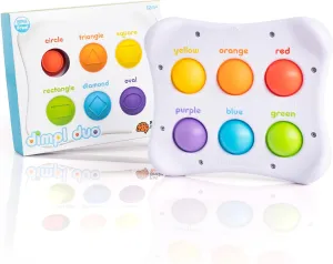 Fat Brain Toys Dimpl Duo, Early Learning Sensory Toy for Babies 1 Year  & Toddlers, Interactive Baby Toys with Braille, Fidget Toys