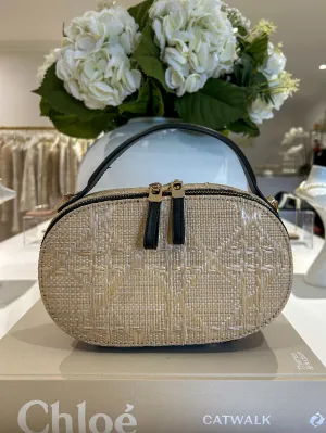 Faux Leather Straw Style Double Zip Bag (3 Colours)