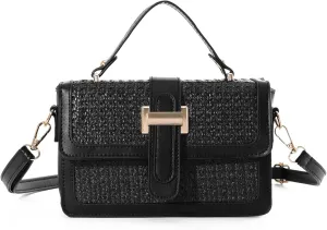 Fecialy Straw Purses for Women Straw Crossbody Bags Beach Handbag Summer Raffia Purses Woven Shoulder Clutch Bag