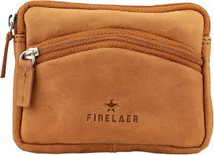 Finelaer leather Coin Pouch Purse For Men Size 4.9 x 3.8
