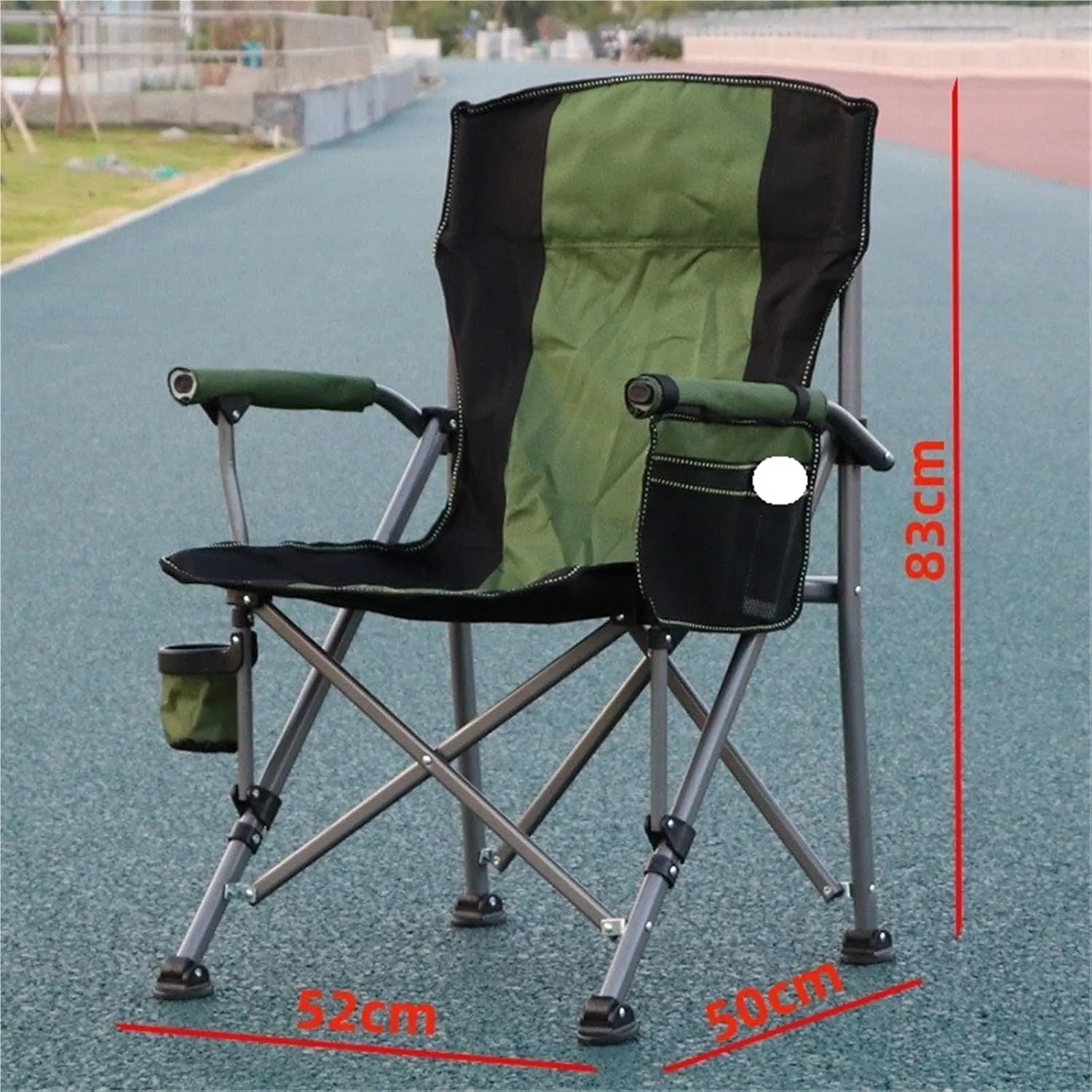Fishing Chair Camping Folding Chair Portable Stall High Back Chair Folding Chair Green Blue Black Camouflage(Green)