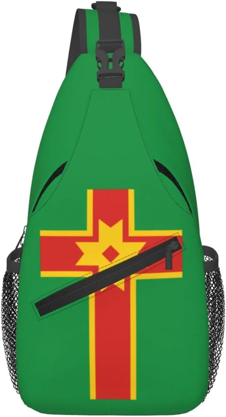 Flag of Likhoslavlsky rayon (Tver oblast) Crossbody Bags For Women Men Chest Backpack Gym Shoulder Bag Travel Outdoor Sports Casual Crossbody Bags