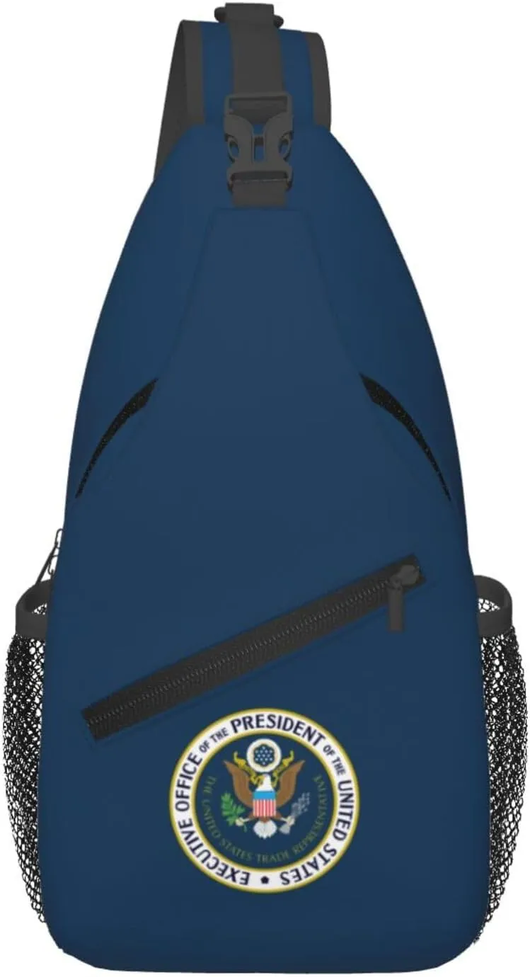 Flag of the United States Trade Representative Crossbody Bags For Women Men Chest Backpack Gym Shoulder Bag Travel Outdoor Sports Casual Crossbody Bags