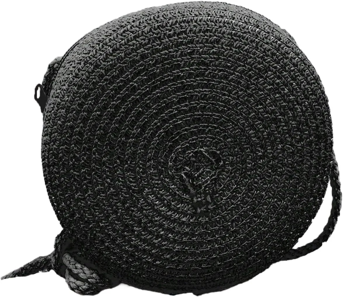 Floerns Women's Round Crossbody Purse Bag Beach Summer Straw Shoulder Bag