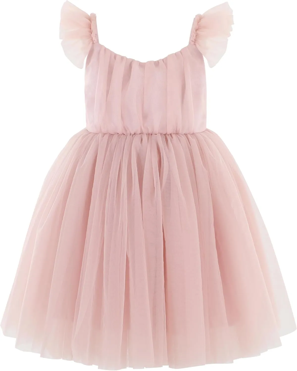 Flofallzique Toddler Tutu Dress Summer Flutter Sleeve Infant Baby Birthday Party Girls Tulle Dress for 1-6 Y