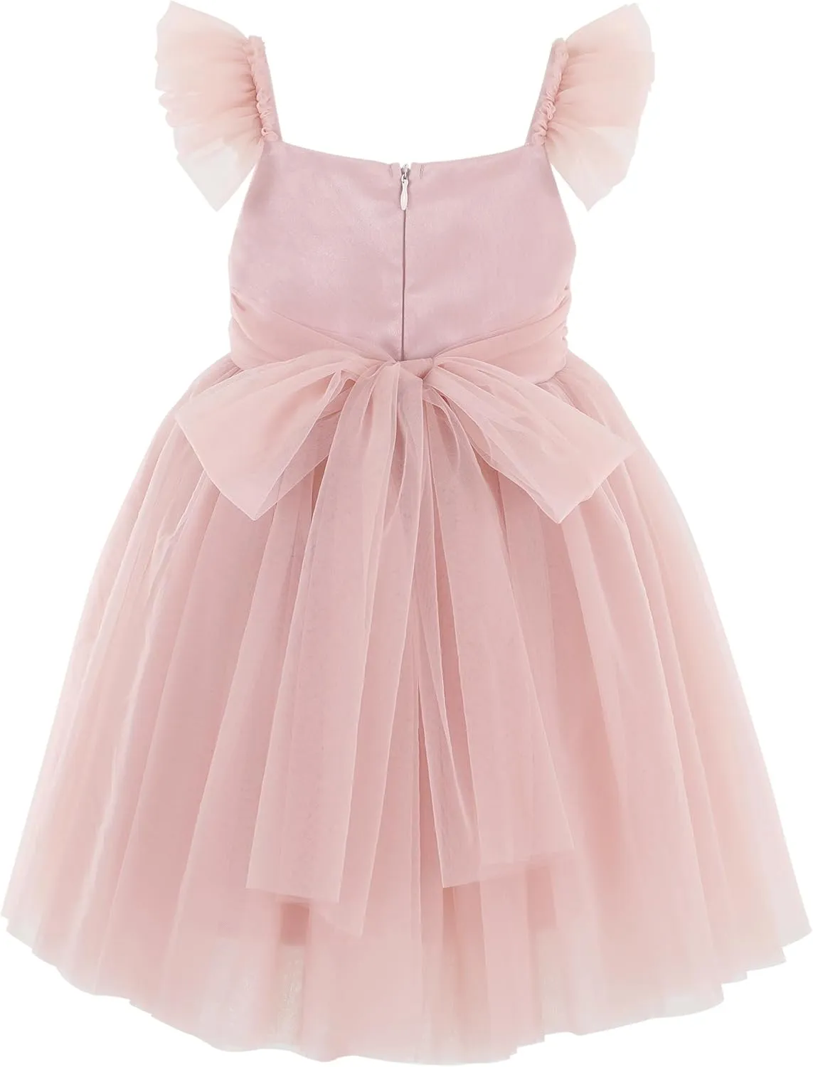 Flofallzique Toddler Tutu Dress Summer Flutter Sleeve Infant Baby Birthday Party Girls Tulle Dress for 1-6 Y