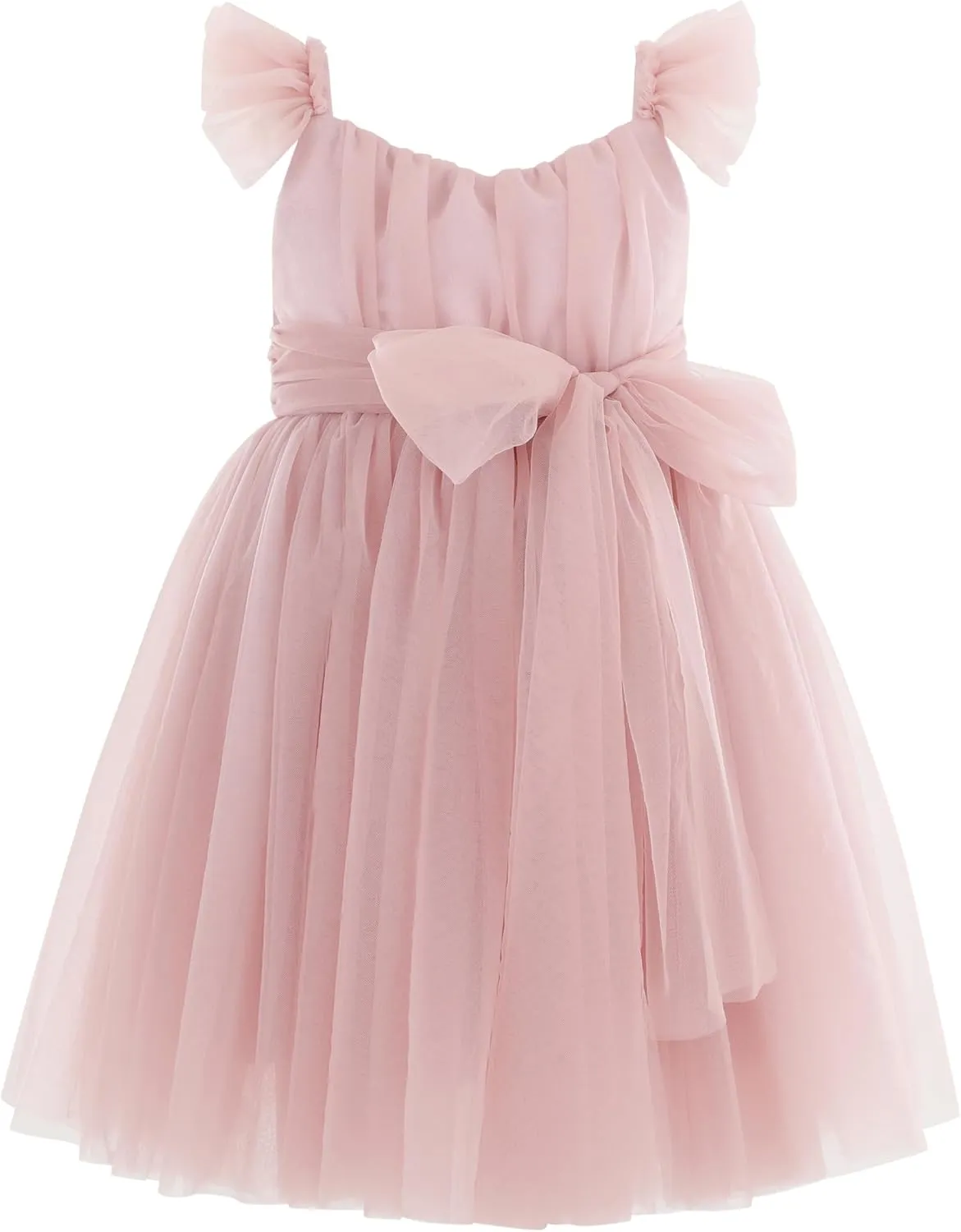 Flofallzique Toddler Tutu Dress Summer Flutter Sleeve Infant Baby Birthday Party Girls Tulle Dress for 1-6 Y