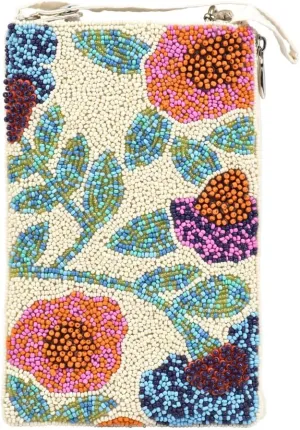 Floral Club Bag Beaded Phone Crossbody, Multi