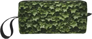 Floral Swirls Ivy print Large Capacity Travel Makeup Case Organizer Makeup Bag Portable Cosmetic Bag For Women