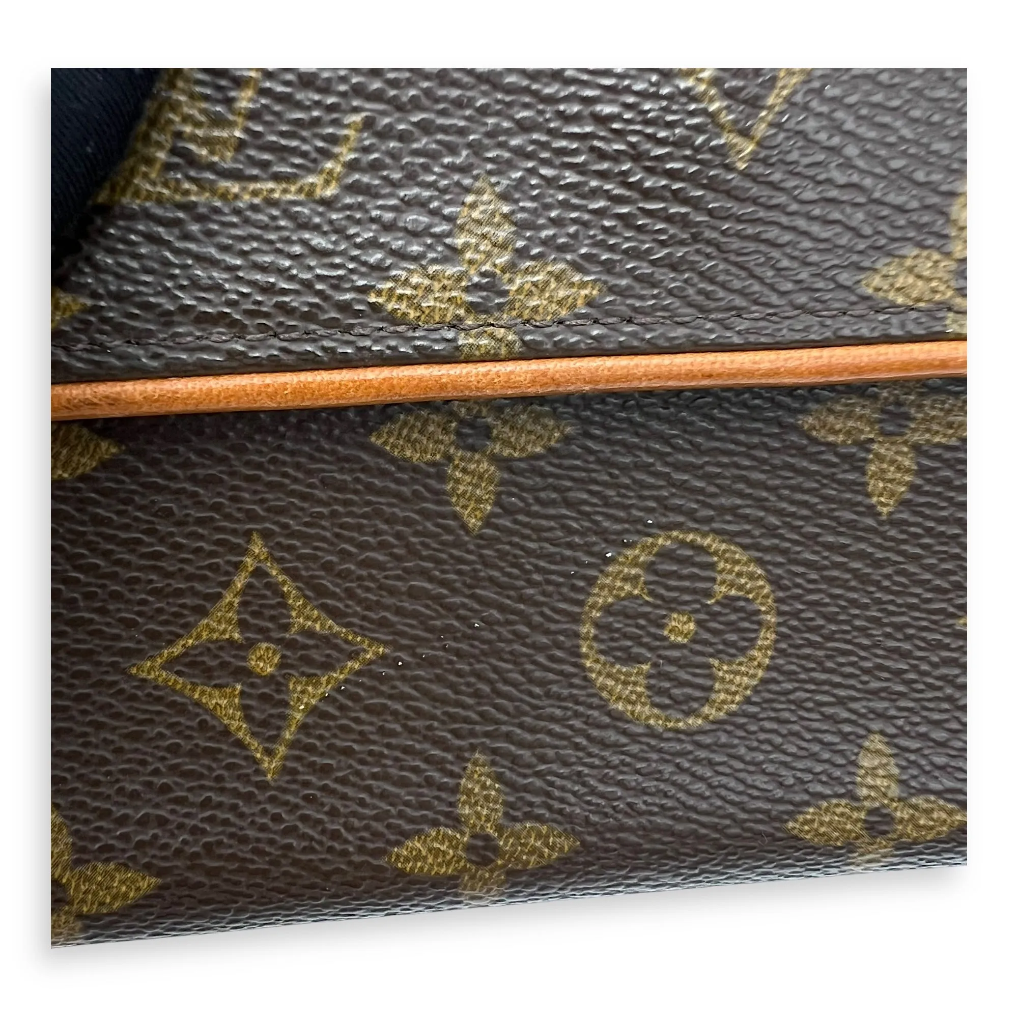 Florentine Belt Bag Brown in Monogram Coated Canvas, Gold hardware