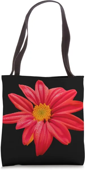 Flower Floral Pattern Floral Red Floral Raindrops Tote Bag