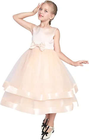 Flower Girl Dress Elegant Party Ball Gowns Vintage Pageant Princess Formal Dress