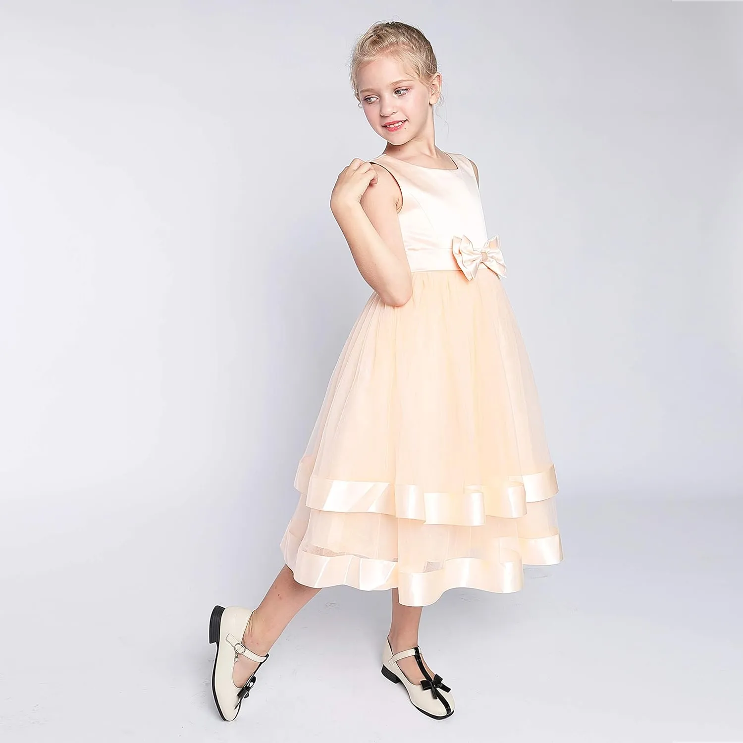 Flower Girl Dress Elegant Party Ball Gowns Vintage Pageant Princess Formal Dress