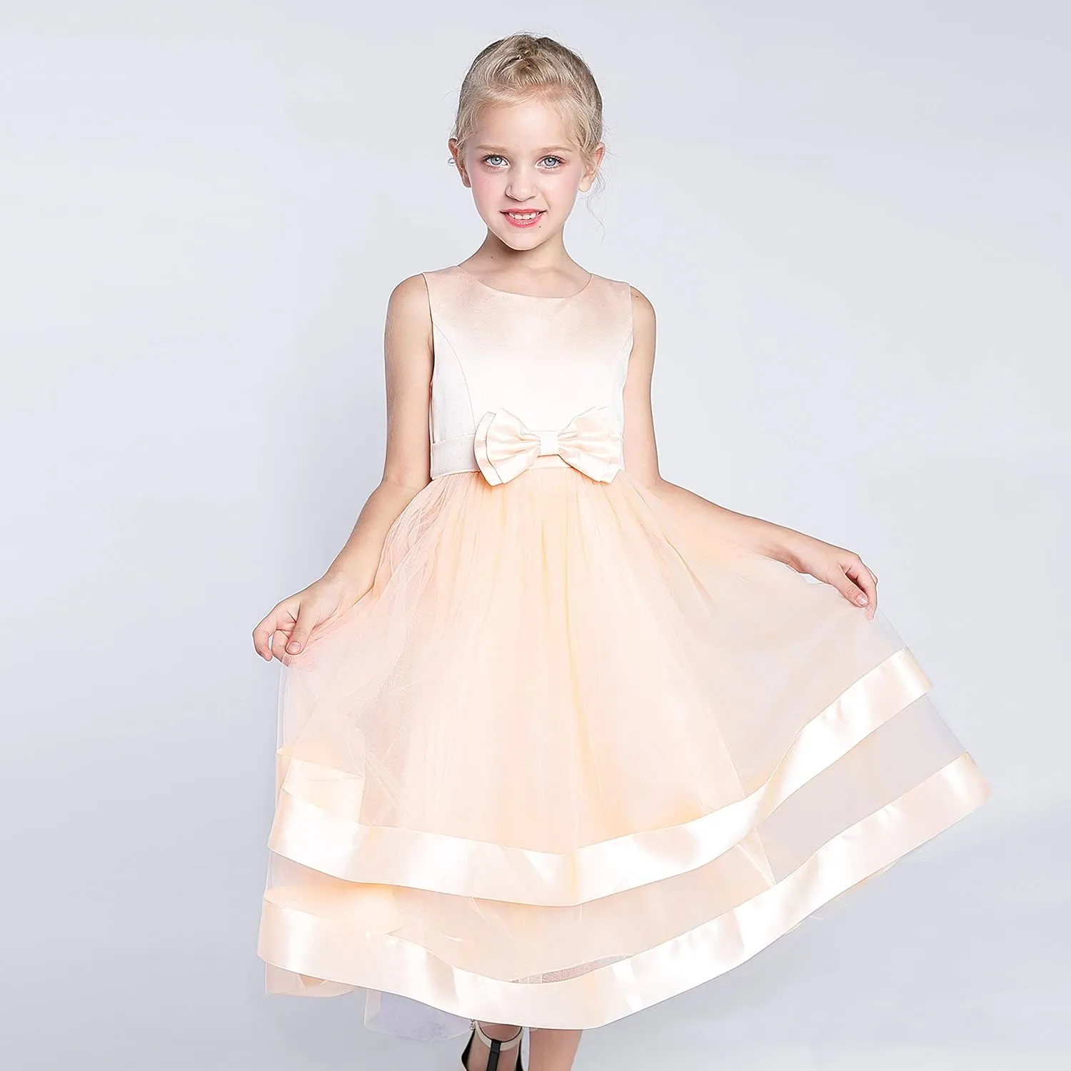 Flower Girl Dress Elegant Party Ball Gowns Vintage Pageant Princess Formal Dress