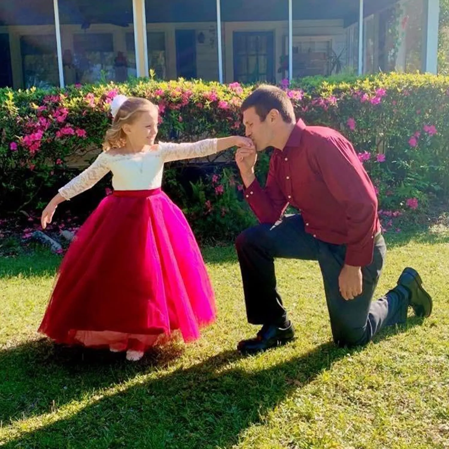 Flower Girl Dress Long Sleeve Kids Lace Pageant Party Christmas Ball Gown First Communion Dresses