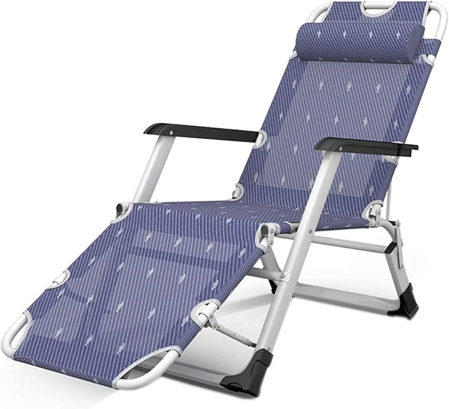 Foldable Lounger Chair, Portable Oxford Cloth Recliner for Beach, Camping, Patio, Garden Office, Lightweight Sunbed