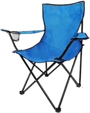 Folding Camping Chair Folding Padded Deck Chair Backchair Beach Chair Fishing Chair Portable Lounge Chair Outdoor Armchair with Cup Holder Indoor Outdoor Folding Chair