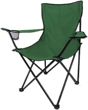 Folding Camping Chair Folding Padded Deck Chair Backchair Beach Chair Fishing Chair Portable Lounge Chair Outdoor Armchair with Cup Holder Indoor Outdoor Folding Chair