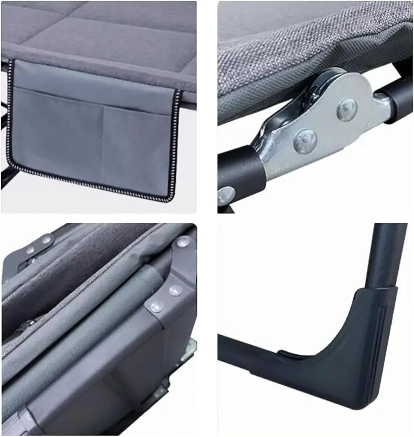 Folding Camping Cot with High Resilience Foam Pillow, Sleeping Cots with Reinforced Lumbar, Heavy Duty Guest Bed for Tent Outdoor Hiking Travel Beach Office Nap