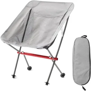 Folding Camping Outdoor Folding Chairs Portable Camping Chair Washable Fishing Picnic BBQ Chairs for Camping Hiking Chairs Foldable(A-Gray)
