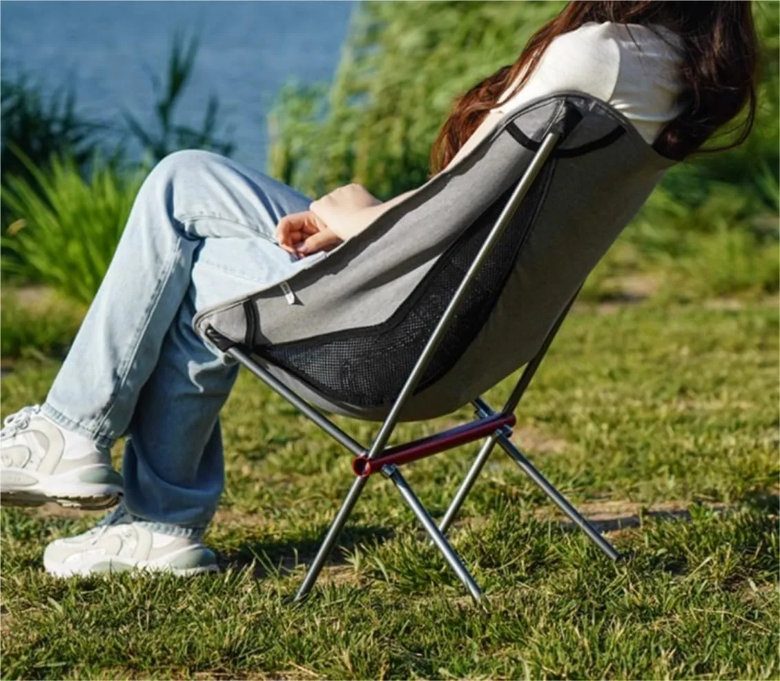 Folding Camping Outdoor Folding Chairs Portable Camping Chair Washable Fishing Picnic BBQ Chairs for Camping Hiking Chairs Foldable(A-Gray)