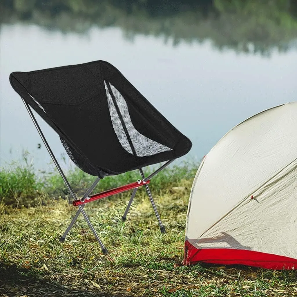 Folding Camping Outdoor Folding Chairs Portable Camping Chair Washable Fishing Picnic BBQ Chairs for Camping Hiking Chairs Foldable(A-Gray)