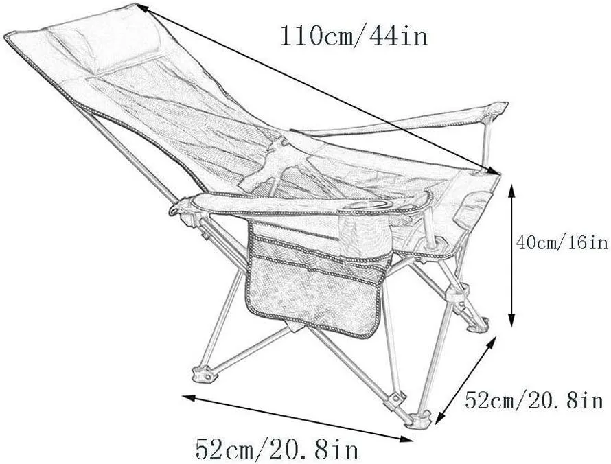 Folding Fishing Chair,Adjustable Reclining Mesh Padded Back, Outdoor Hike,Beach Portable Stool 3, Grey