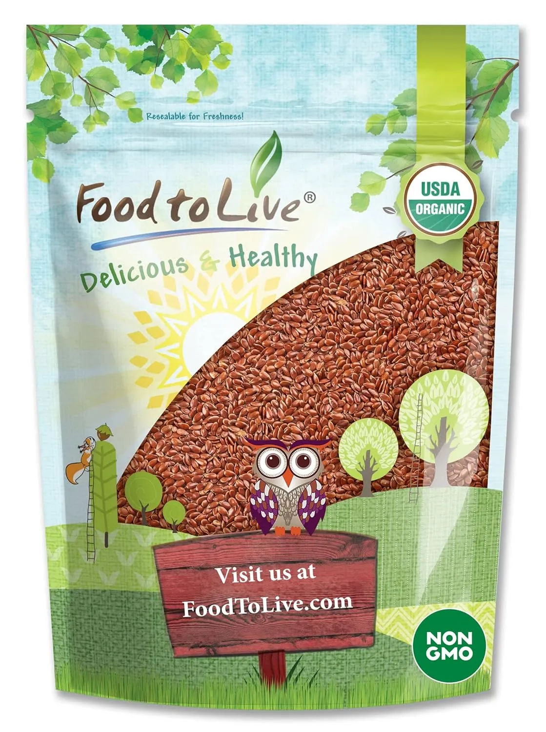 Food to Live Organic Brown Flax Seeds, 5 Pounds – Whole Raw Flaxseeds, Non-GMO, Unroasted, Dried, Kosher, Vegan. Rich in Omega-3 Fatty Acids, and Dietary Fiber. Perfect for Salads, and Baked Goods.