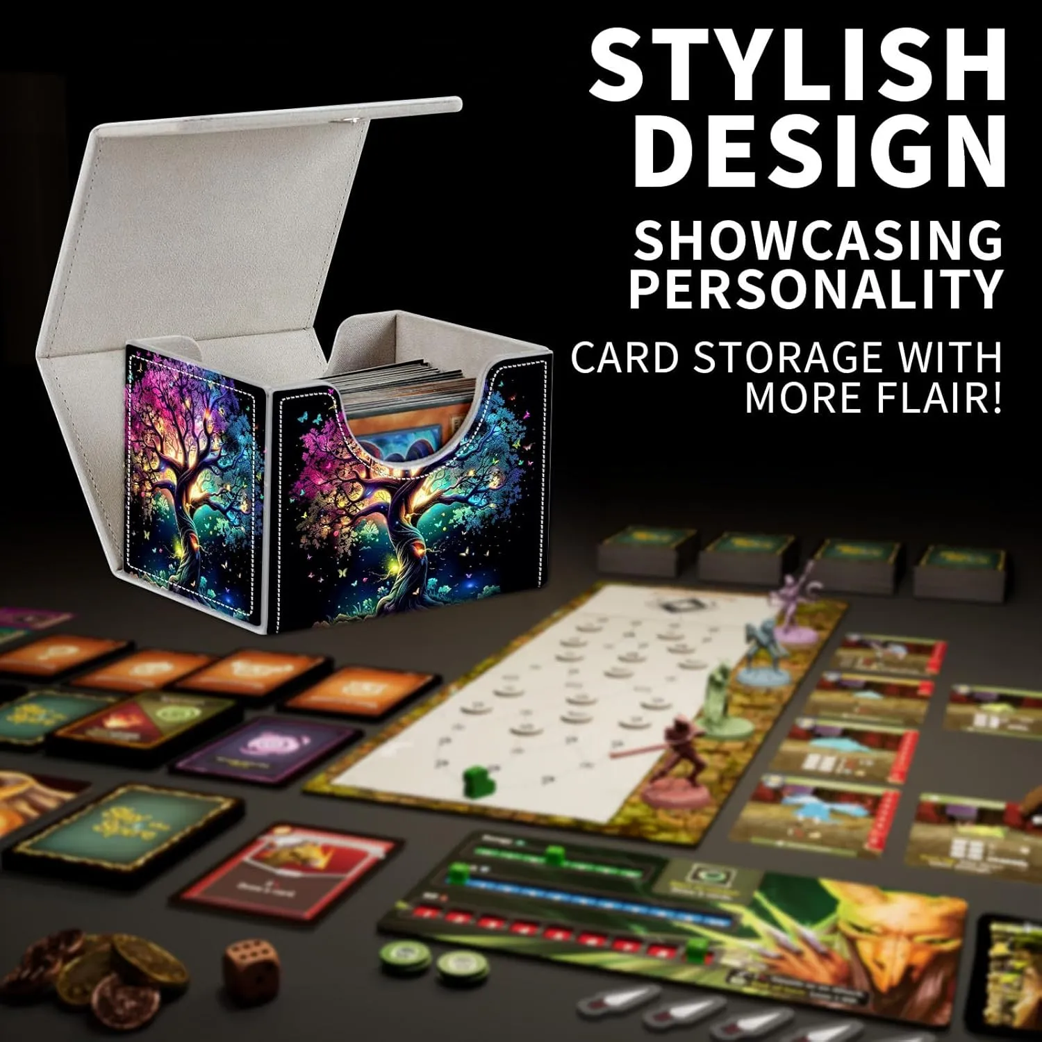 for Card Storage - High Capacity Anime Card Sleeves, Commander Decks, Luminescent Tree