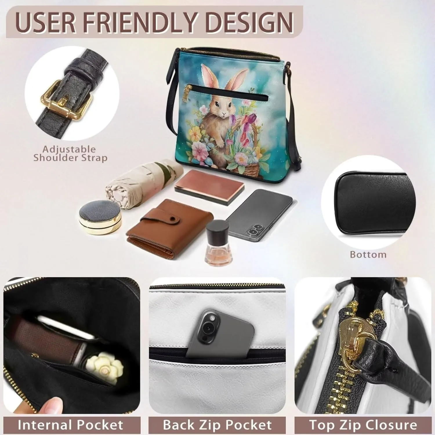 FOR U DESIGNS Travel Crossbody Bags for Women Anti Theft Trendy Shoulder Bags for School Leather Sling Bag