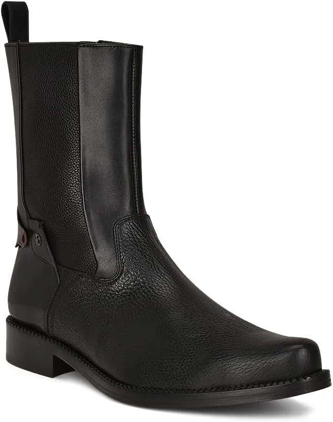 Franco Cuadra Men's Dress Boots in Genuine Deer Leather Black