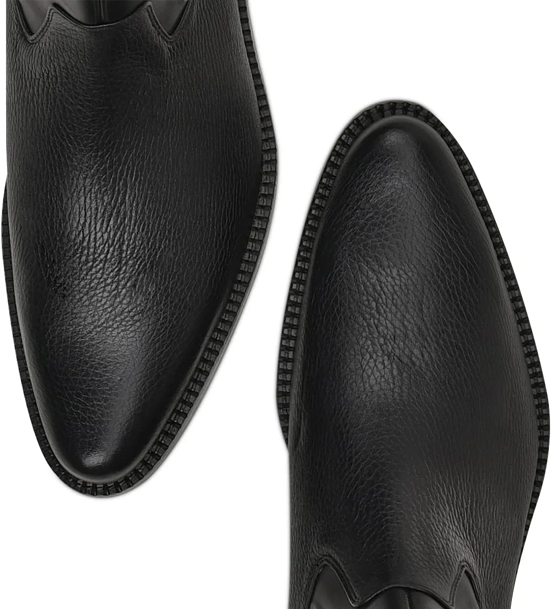 Franco Cuadra Men's Dress Boots in Genuine Deer Leather Black