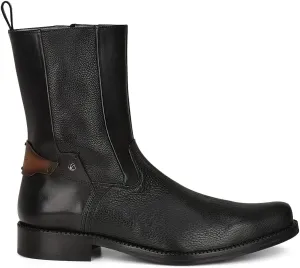 Franco Cuadra Men's Dress Boots in Genuine Deer Leather Black