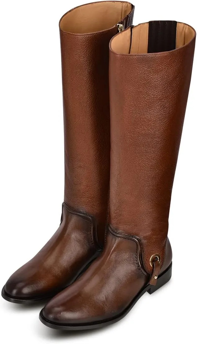 FRANCO CUADRA women's tall boot in genuine leather brown 88TRGRS