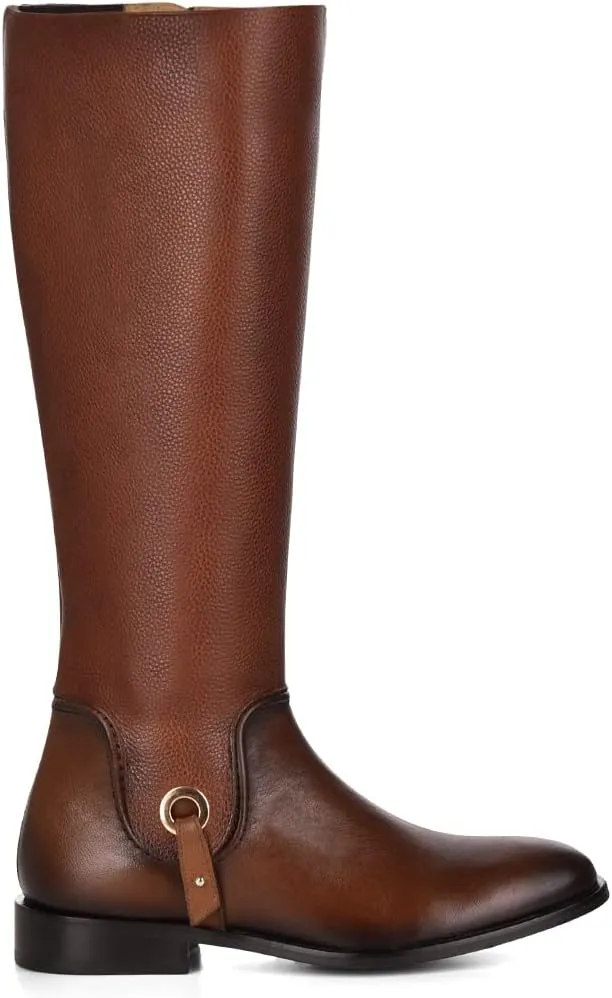 FRANCO CUADRA women's tall boot in genuine leather brown 88TRGRS