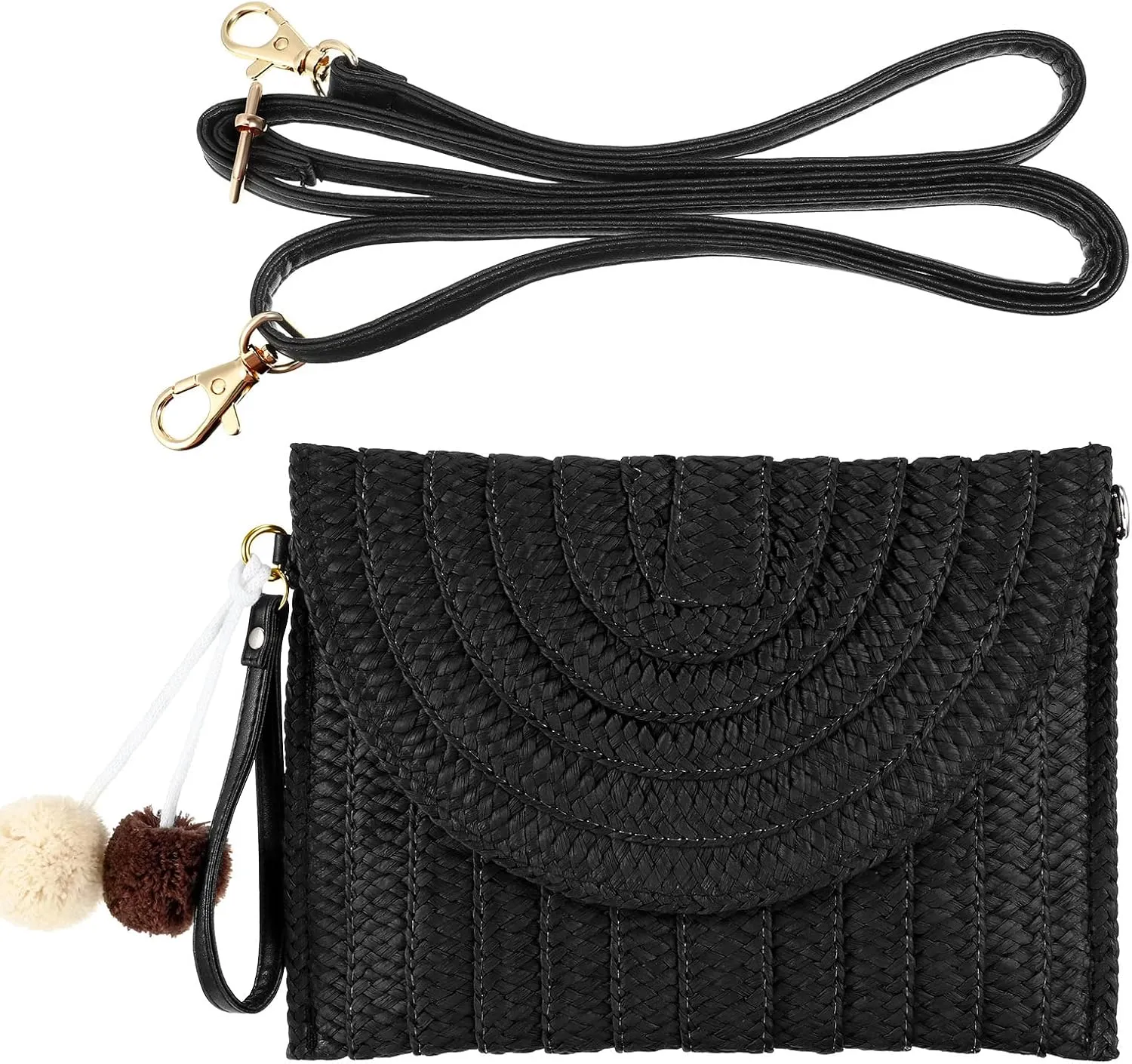 Frienda Straw Shoulder Bag Women Straw Clutch Crossbody Wallet