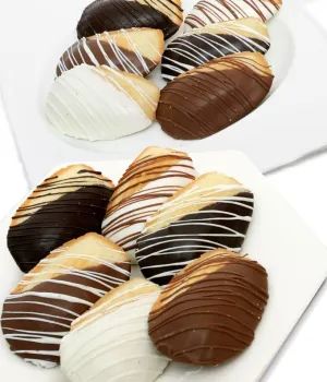 From You Flowers - Belgian Chocolate Dipped French Madeleine Cookies - 12 Pieces