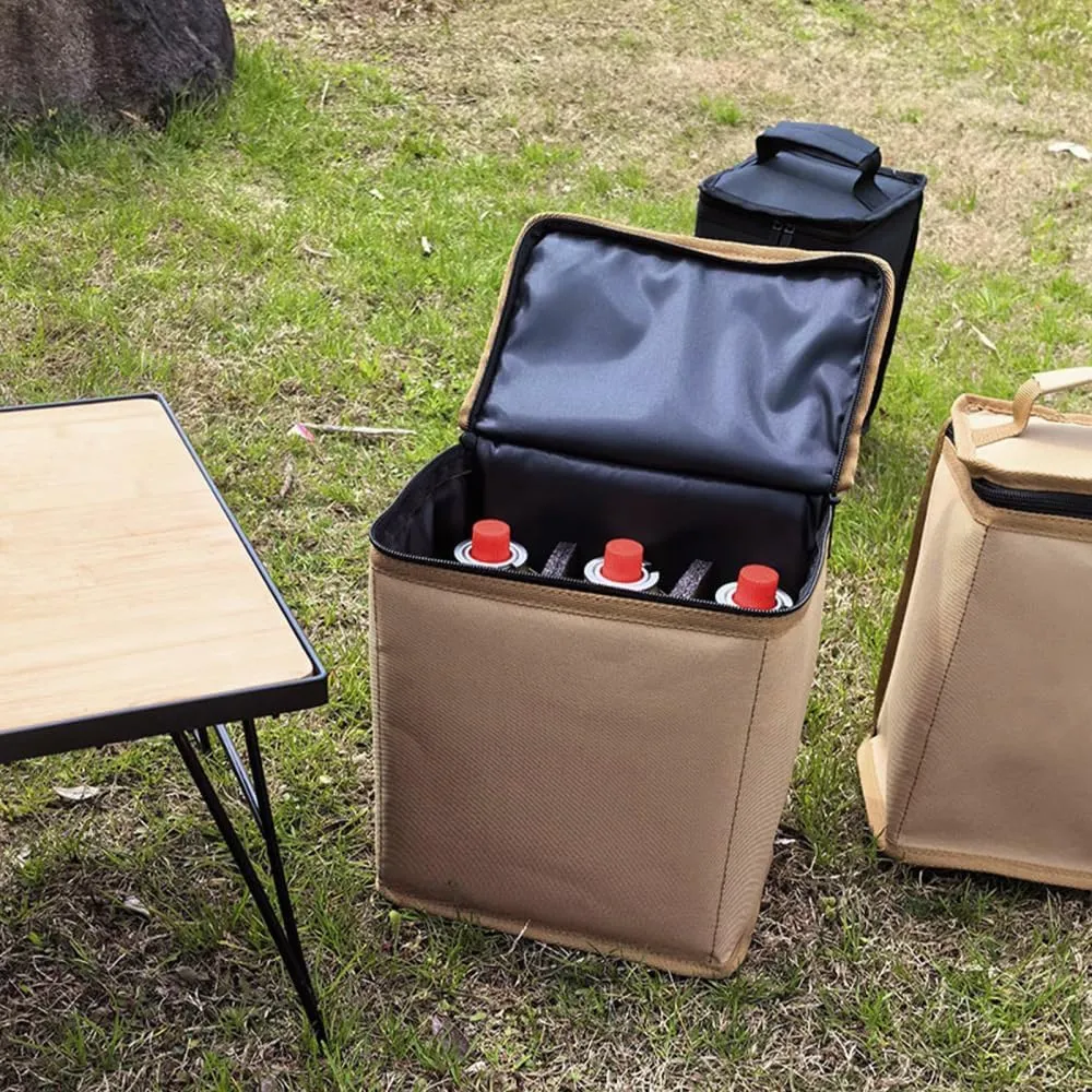 Fuel ​Cylinder Storage Bag, Butane Fuel Tank Cover with Handle Gas Cylinder Tank Accessories for Outdoor Camping Cooking