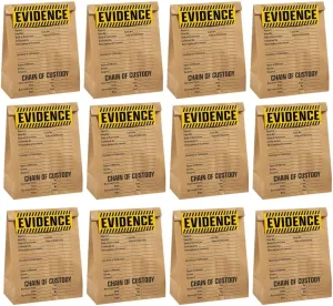 Fun Express Detective Mystery Party Evidence Favor Bags - 6.5" x 9" (12 Sets) - Perfect for Mystery Parties, Detective-Themed Events & Party Favors